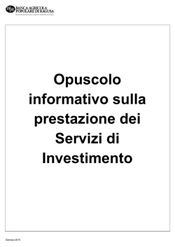 Opuscolo Informativo - Banca Agricola Popolare di Ragusa
