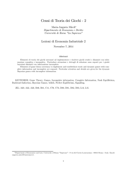 Elementi di Teoria dei Giochi 2 - W3.UniRoma1.it