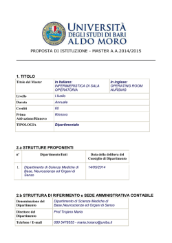 proposta di istituzione - Universit&agrave; degli Studi di Bari