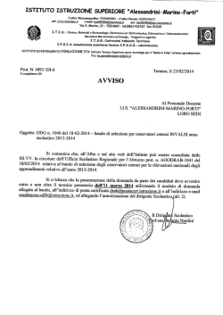 25.02.2014 - Avviso Bando di selezione osservatori esterni Invalsi