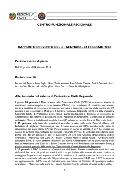 Rapporto Evento 31 gennaio - 04 febbraio 14