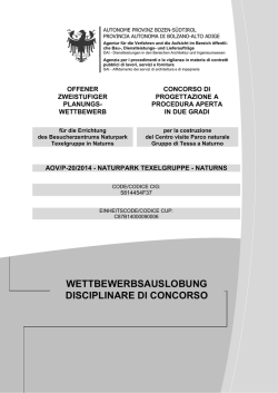 disciplinare di concorso - Autonome Provinz S&uuml;dtirol