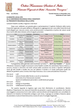 Circolare 007/IV/2014 - Ordine Francescano Secolare di Sicilia