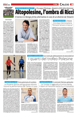 I quarti del trofeo Polesine