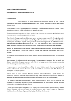 Inspice et fac perch&eacute; il mondo creda Chiamate ad