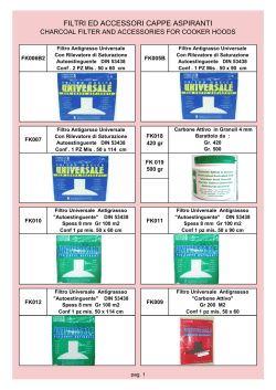 FILTRI ED ACCESSORI CAPPE ASPIRANTI