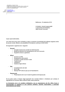GAS-GAGI, incontri di formazione continua - E-sco