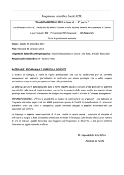 Programma scientifico Evento ECM: