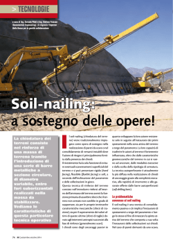 Soil-nailing: a sostegno delle opere!