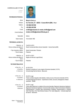 Curriculum Vitae Formato Europeo - Università degli Studi del Sannio