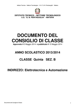 DOCUMENTO DEL CONSIGLIO DI CLASSE