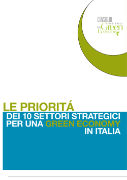 Le Priorità dei 10 settori strategici per la green economy in Italia