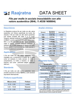 Scheda tecnica Aisi 904L