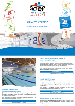 CORSI Piscina Coperta 2014 - Centro sportivo SNEF Lambrone