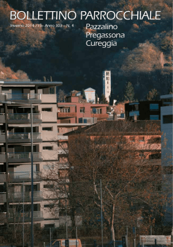 BOLLETTINO PARROCCHIALE - Parrocchia Pazzalino Pregassona