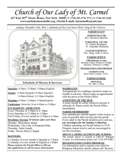 November 23, 2014 - Our Lady Of Mt Carmel Church