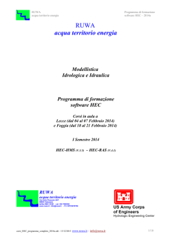 Programma di formazione in modellistica idrologica e idraulica