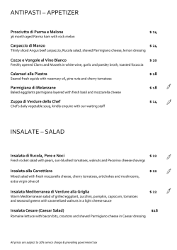 antipasti &ndash; appetizer insalate &ndash; salad