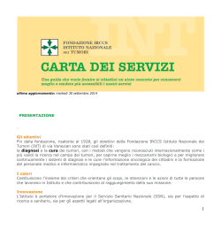 brochure INT ita.qxd - Istituto Nazionale dei Tumori