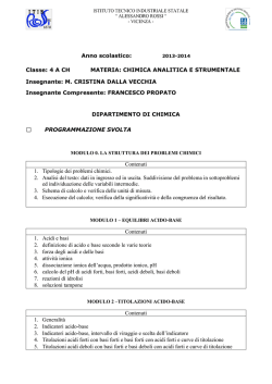 4 A CH MATERIA: CHIMICA ANALITICA E STRUMENTALE