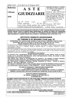 Boll. N23 dal 9 al 14 Giugno 2014