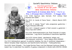 Società Geochimica Italiana - Dipartimento di Scienze della Terra