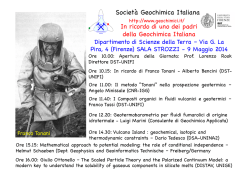 Societ&agrave; Geochimica Italiana - Dipartimento di Scienze della Terra