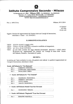 Nomina rappresentanti Genitori eletti nei Consigli a. s. 2014-2015