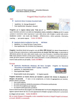 Progetti Maxi Auxilium 2014 - Istituto Virginia Agnelli