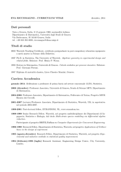 Personal information - Dipartimento di Matematica