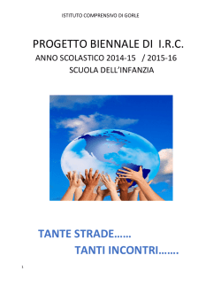 PROGETTO BIENNALE DI I.R.C. TANTE STRADE…… TANTI
