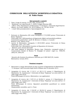 CV F. Punzo (dic-14) - Università degli Studi di Milano