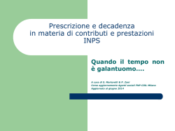 Prescrizione e decadenza in materia previdenziale