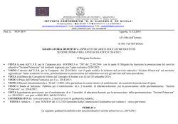 PUBBLICAZIONE GRADUATORIA DEFINITIVA 2014 2015
