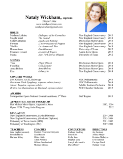 Nataly Wickham, soprano