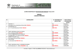 Convenzioni Tirocinio Biotecnologie Mediche LM9
