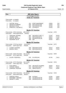 Classifiche individuali - ASD Lerici Nuoto Master