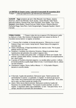 Clicca qui per leggere la sintesi di Cesare Lanza