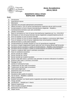 Manifesto degli Studi - Universit&agrave; per Stranieri di Perugia