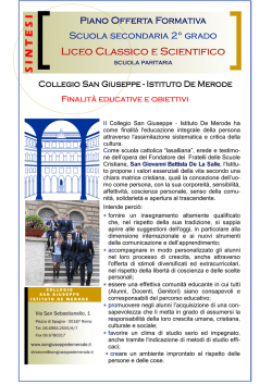 Brochure illustrativa dei Licei - Collegio San Giuseppe De Merode