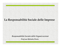 La Responsabilità Sociale delle Imprese