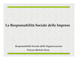 La Responsabilit&agrave; Sociale delle Imprese