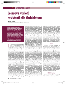Le nuove variet&agrave; resistenti alla ticchiolatura