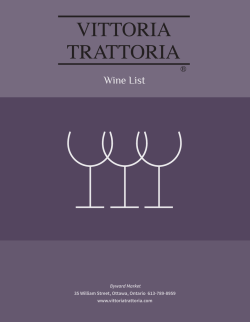 Wine List - Vittoria Trattoria