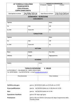 DOMANDA ISCRIZIONE - ufficiali di gara 3 valli a.c. brescia