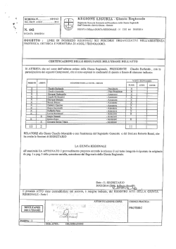 Linee di indirizzo regionali sui percorsi organizzativi