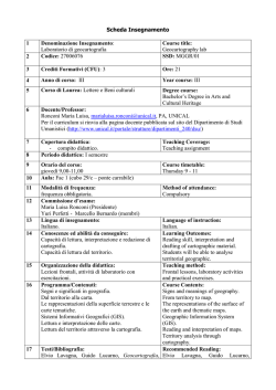 Laboratorio di geocartografia - Corso di Laurea interclasse in