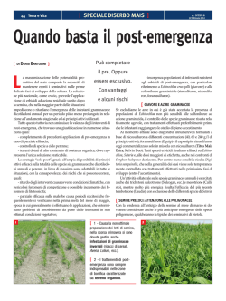 Quando basta il postemergenza