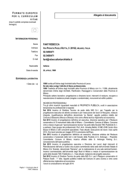 Curriculum vitae Rebecca Fant architetto