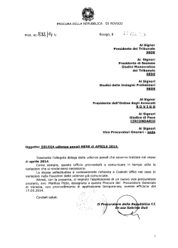 Udienze penali primo trimestre 2014